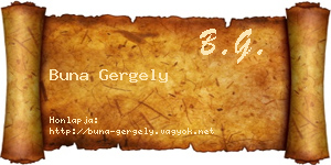 Buna Gergely névjegykártya